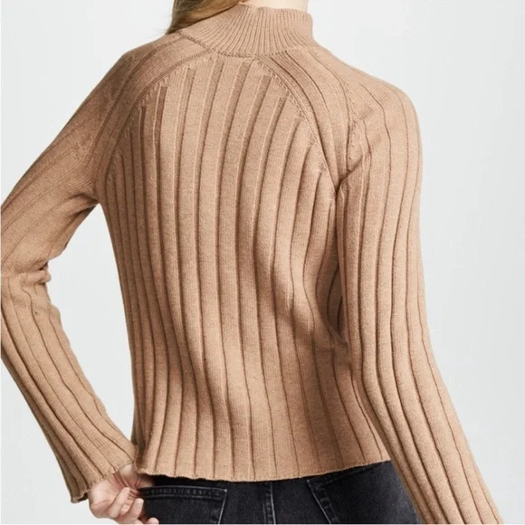 TOPSHOP Camel Ribbed Turtleneck Sweater – Size 6 (S/M) - Picture 2 of 11